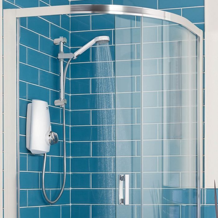 Aqualisa Aquastream Thermostatic Power Shower White/Chrome