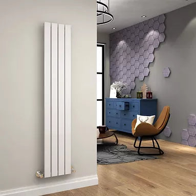 Affinity WHITE Vertical Steel Flat Panel Single Radiators (Various Sizes)