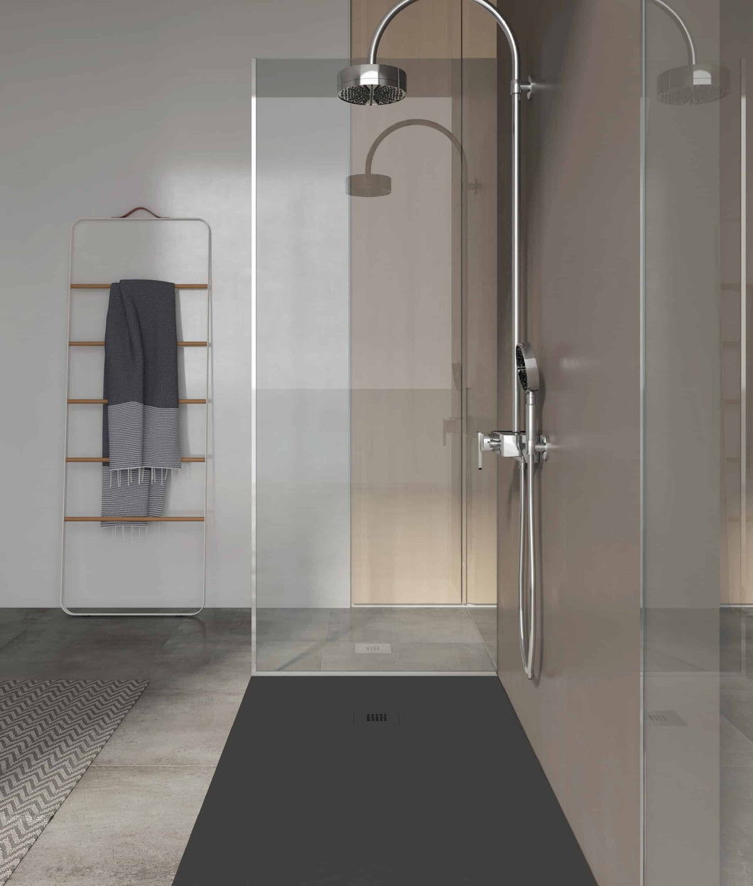 Slate Shower Tray Rectangular 1000 x 800 - Anthracite