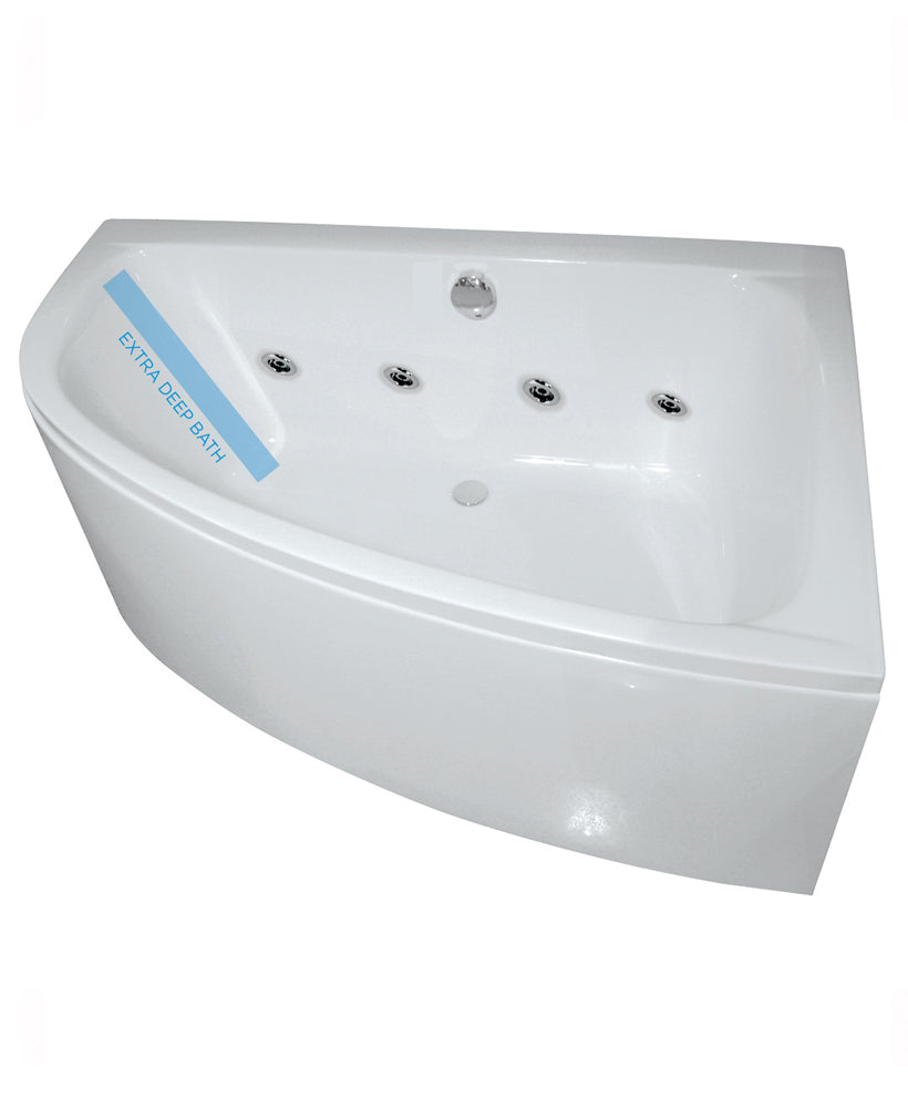 Maya 1500x1000mm RH 8 Jet Whirlpool Corner Bath