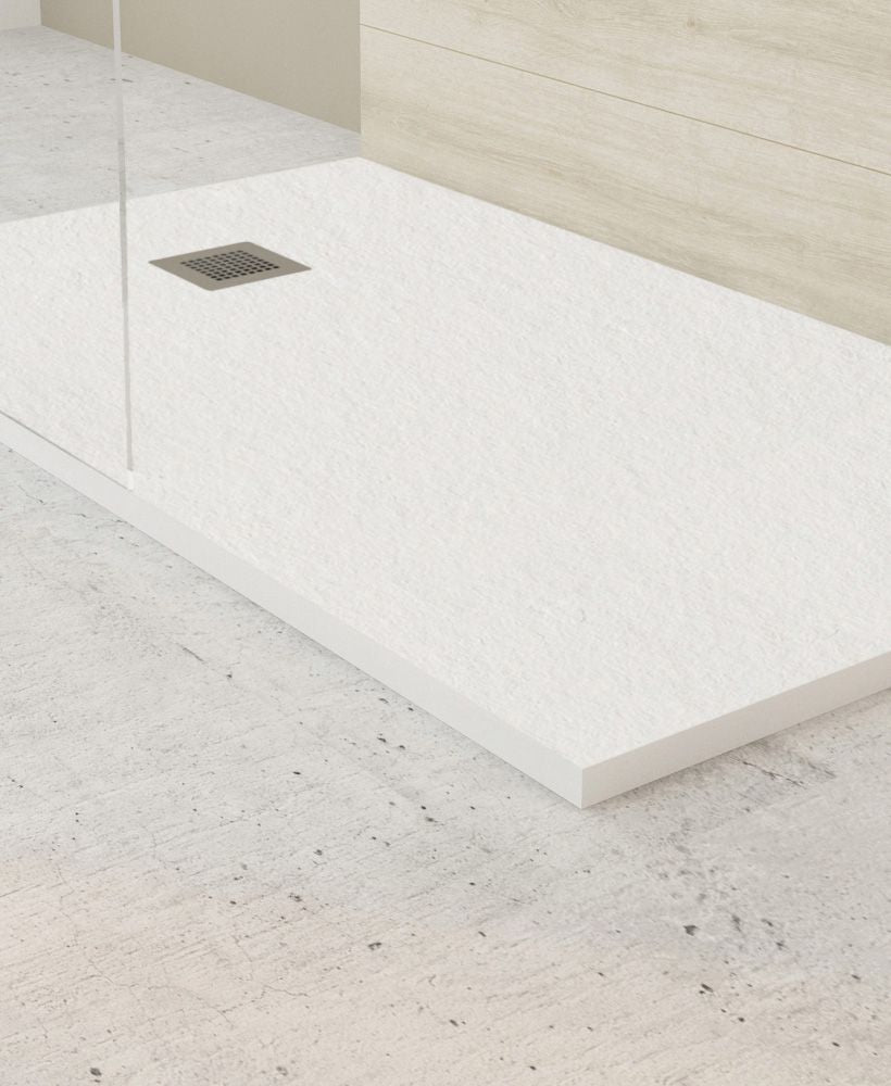 Slate White 1800x800mm Rectangular Shower Tray & Waste