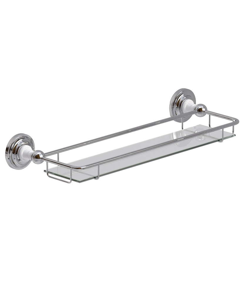 Westbury Traditional Chrome Glass Shelf